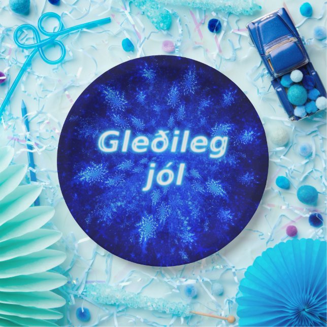 Snowburst - Gleðileg Jól Paper Plate (Party)