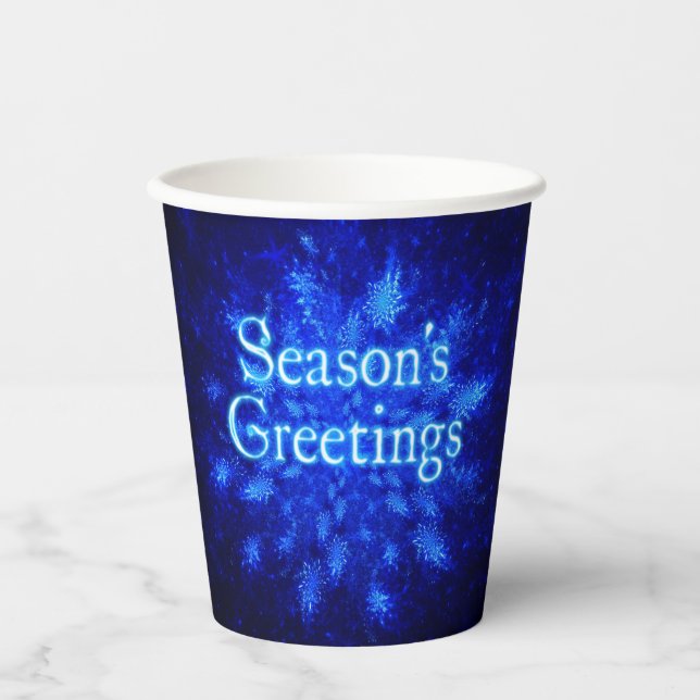 Snowburst - Season's Greetings Paper Cups (Front)