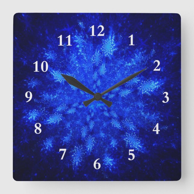 Snowburst Square Wall Clock (Front)