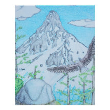 Snowcapped Mountain & Eagle