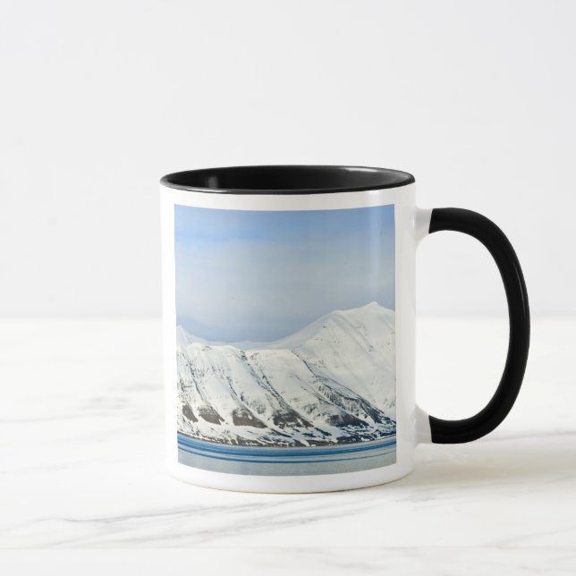 Snowcapped peaks Woodfjord Svalbard 2 Mug (Right)