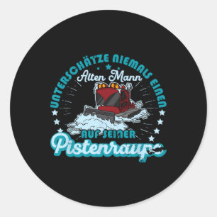 Snowcat Snow Groomer Snowboarding Mountain Profess Classic Round Sticker
