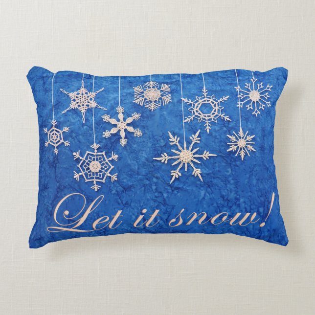 Snowcatcher Let It Snowflakes Decorative Cushion (Front)