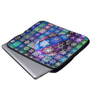 Snowcatcher Snowflake Temperature Quilt Laptop Sleeve