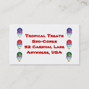 snowcones   sno-cones  for your summer business business card