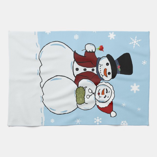 Snowcouple Tea Towel (Horizontal)