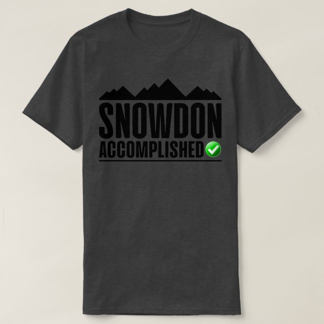 Snowdon Accomplished Hiking Snowdonia Wales T-Shirt (Design Front)