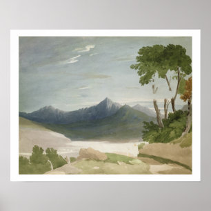 Snowdon (w/c with pencil) poster
