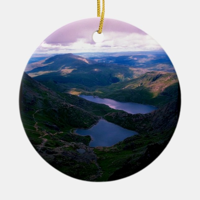 Snowdon Wales Ceramic Tree Decoration (Front)