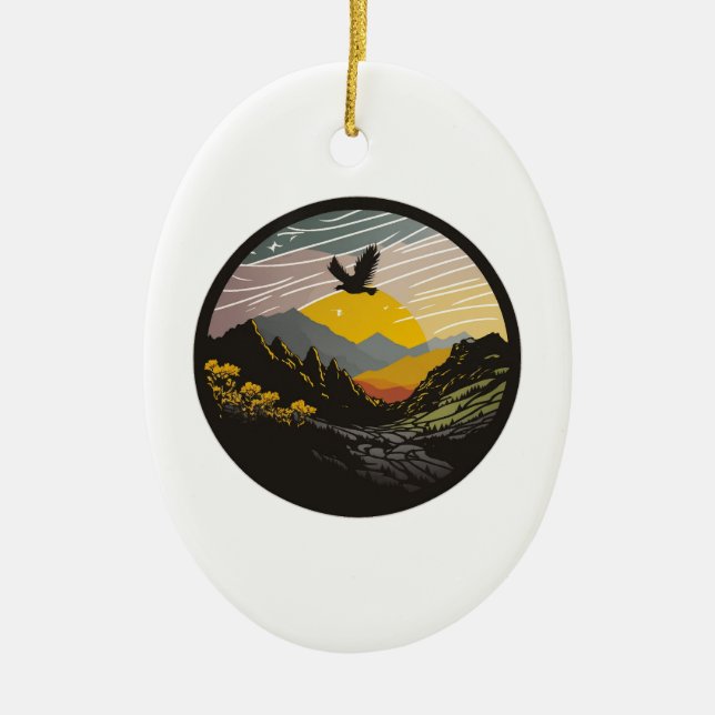 Snowdonia Ceramic Ornament (Front)