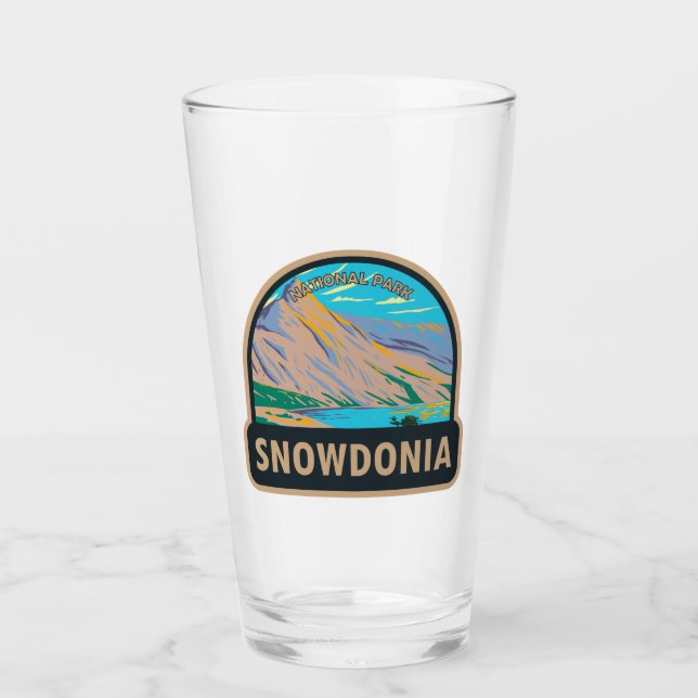 Snowdonia National Park Wales Lake Glaslyn Vintage Glass (Front)