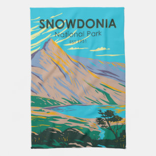 Snowdonia National Park Wales Lake Glaslyn Vintage Tea Towel