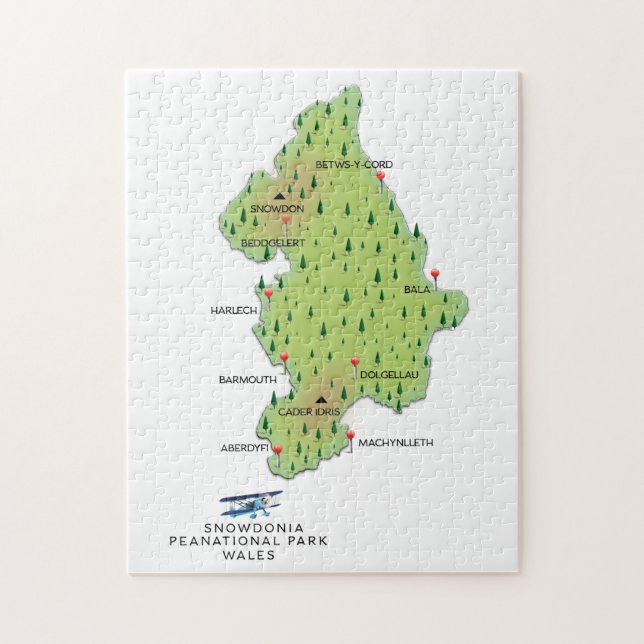 Snowdonia national park, Wales map Jigsaw Puzzle (Vertical)