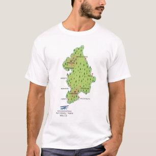 Snowdonia national park, Wales map T-Shirt