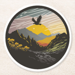 Snowdonia Round Paper Coaster