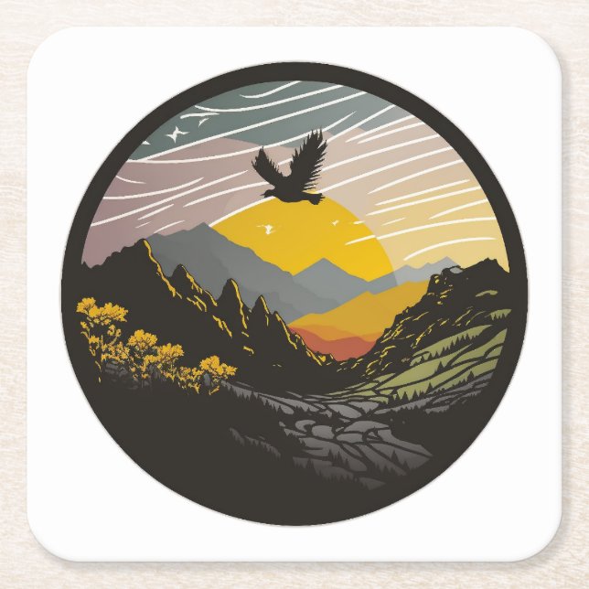 Snowdonia Square Paper Coaster (Front)