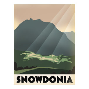 Snowdonia Vintage style vacation poster. Photo Print