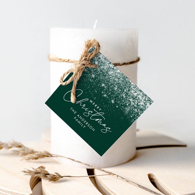 Snowdrift Green Merry Christmas Favour Tags (Creator Uploaded)