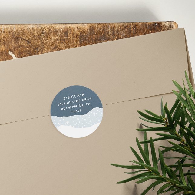 Snowdrift | Holiday Return Address Classic Round Sticker (Creator Uploaded)