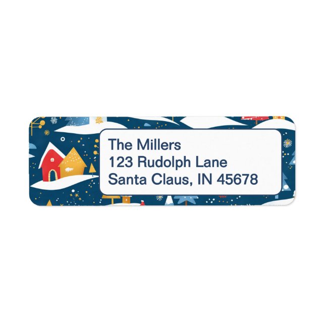 Snowdrift Winter Wonderland Return Address Label (Front)