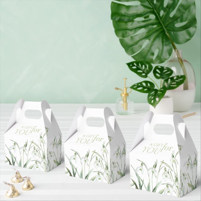 Snowdrop 60th Birthday Watercolor Botanical Favour Box (Multiple)