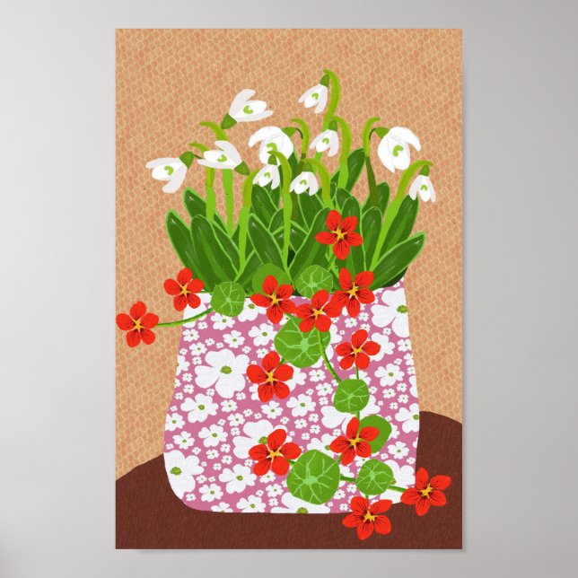 Snowdrop and Nasturtium Poster (Front)