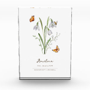 Snowdrop Birth Month Flower Photo Block