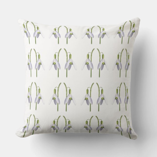 Snowdrop Fabric Pattern. Cushion (Front)