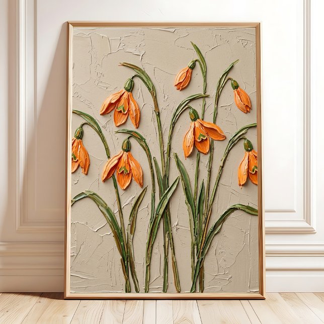 Snowdrop Florals Minimalist Wall Art Print (Creator Uploaded)