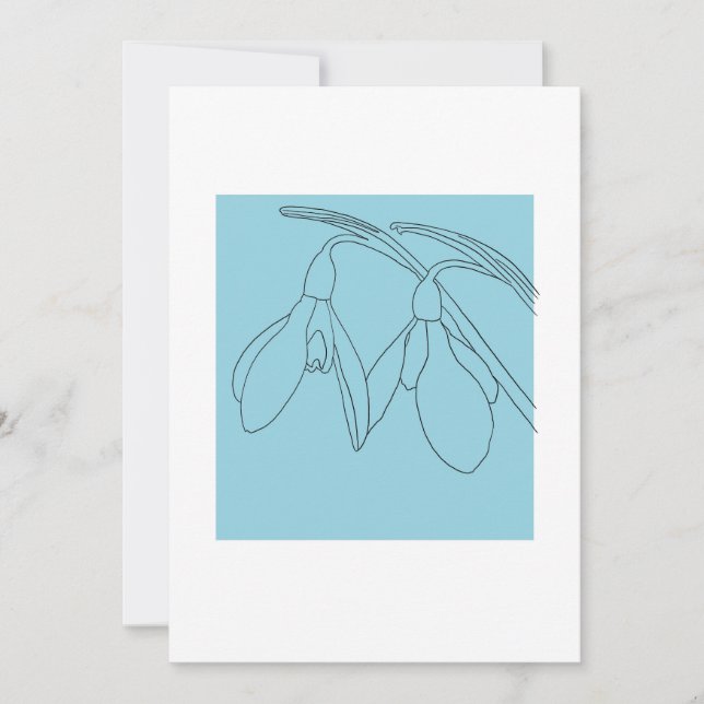 Snowdrop flower custom  invitation (Front)