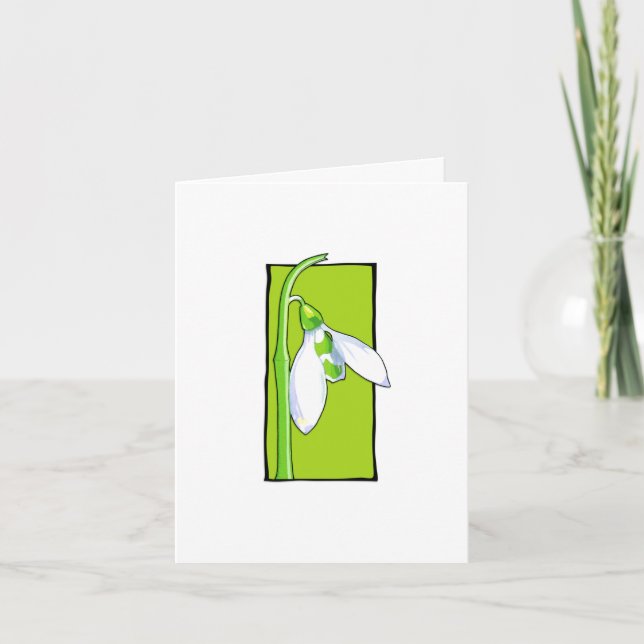 Snowdrop green Note Card (Front)