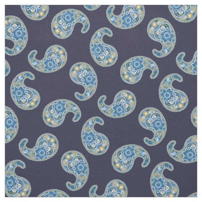 Snowdrop Paisley Fabric (Swatch)