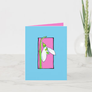 Snowdrop pink blue Note Card