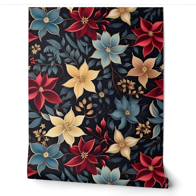 Snowdrop Starry Blooms Botanical Wallpaper (Unrolling)
