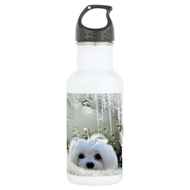 Snowdrop the Maltese 532 Ml Water Bottle (Front)