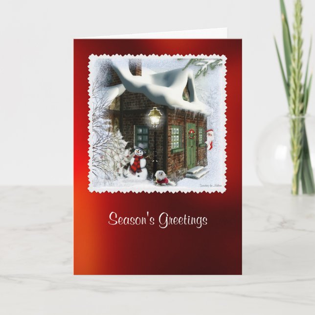 Snowdrop the Maltese Christmas Card (Front)