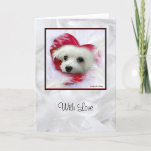 Snowdrop the Maltese Greeting Card (With Love)