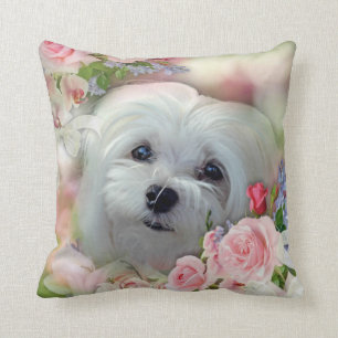 Snowdrop the Maltese Pillow/Cushion Cushion