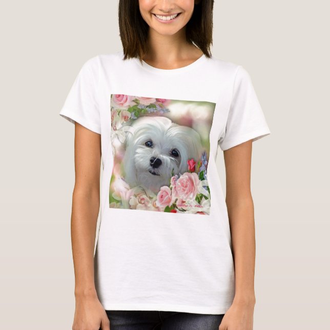 Snowdrop the Maltese T-Shirt (Front)