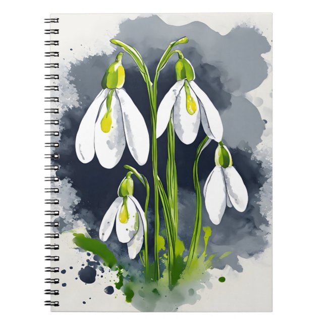 Snowdrop - Watercolor flowers Notebook (Front)