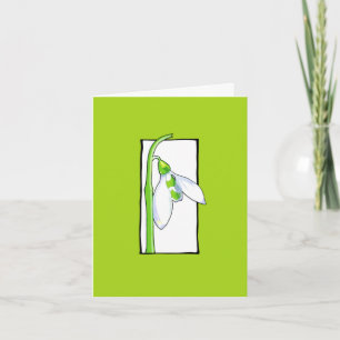Snowdrop white green Note Card