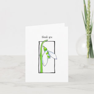 Snowdrop white Thank You Note Card