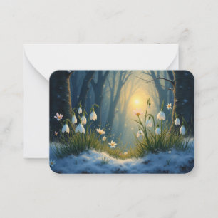 Snowdrop winter flowers card