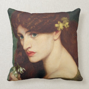Snowdrops, 1873 (oil on canvas) cushion