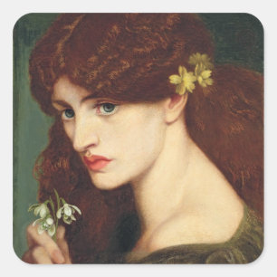 Snowdrops, 1873 (oil on canvas) square sticker