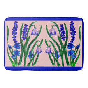 snowdrops and scilla bath mat