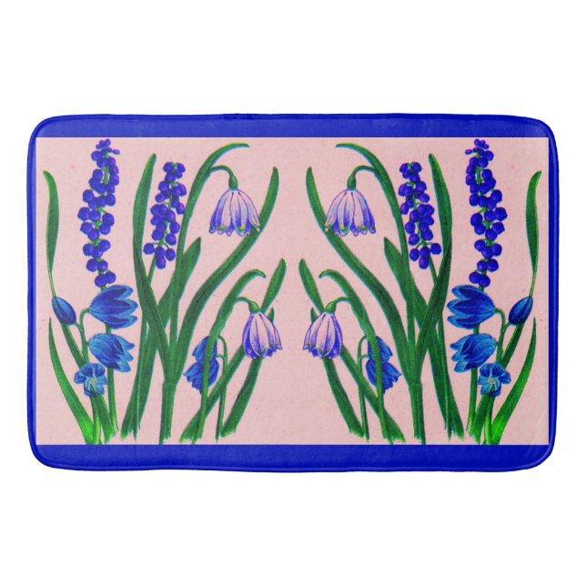 snowdrops and scilla bath mat (Front)