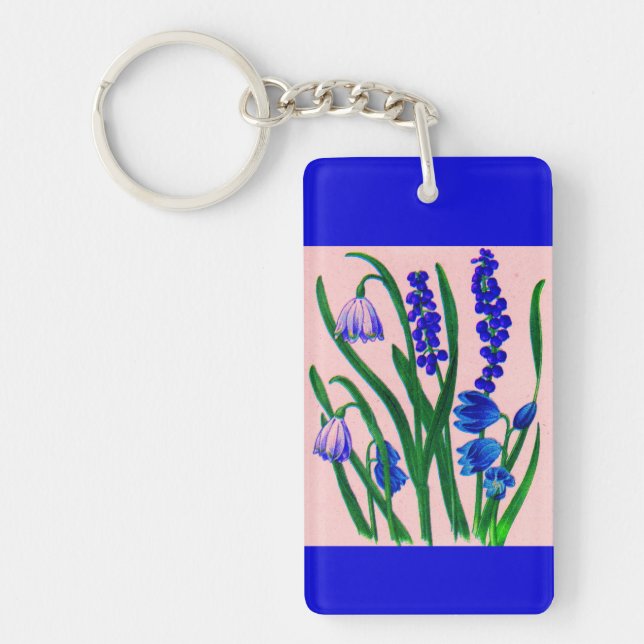 snowdrops and scilla key ring (Front)