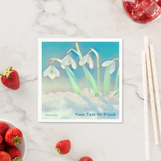 Snowdrops Blue Napkin
