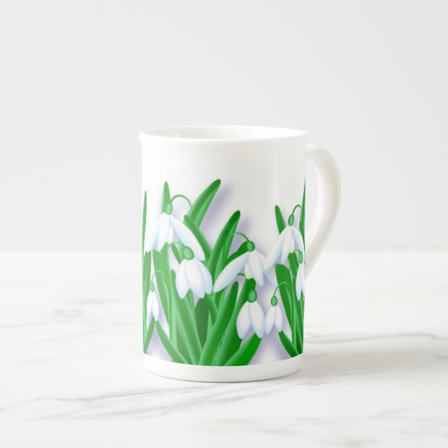 Snowdrops Bone China Mug (Front Right)
